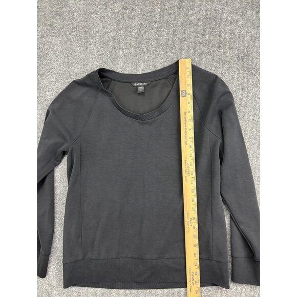 Athleta Seasport Sweatshirt Womens Medium Black Scoop Neck Long Sleeve Pullover - Picture 3 of 8